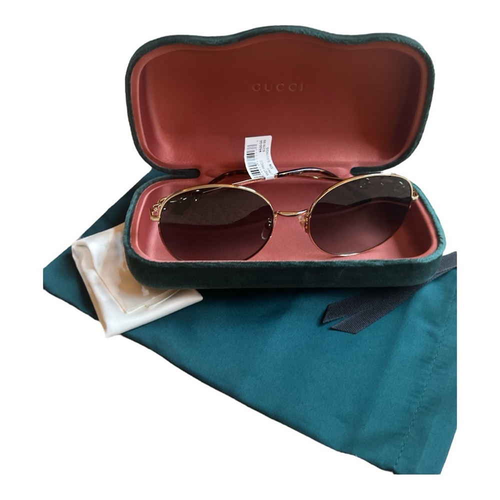 Gucci 59mm gold oval Horsebit gradient sunglasses